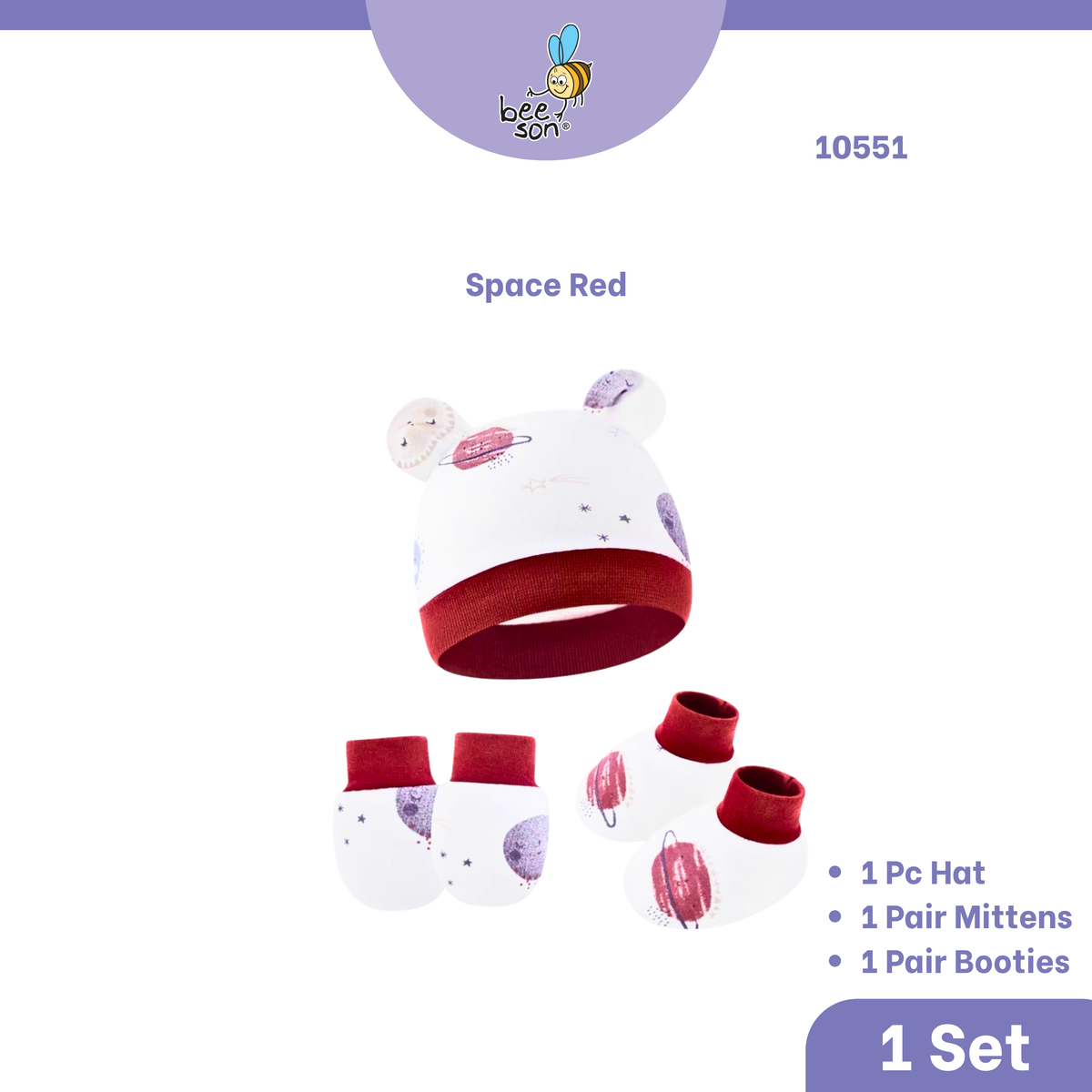 Beeson 3in1 Newborn Mittens & Booties with Bonnet Set 10550 | 10551