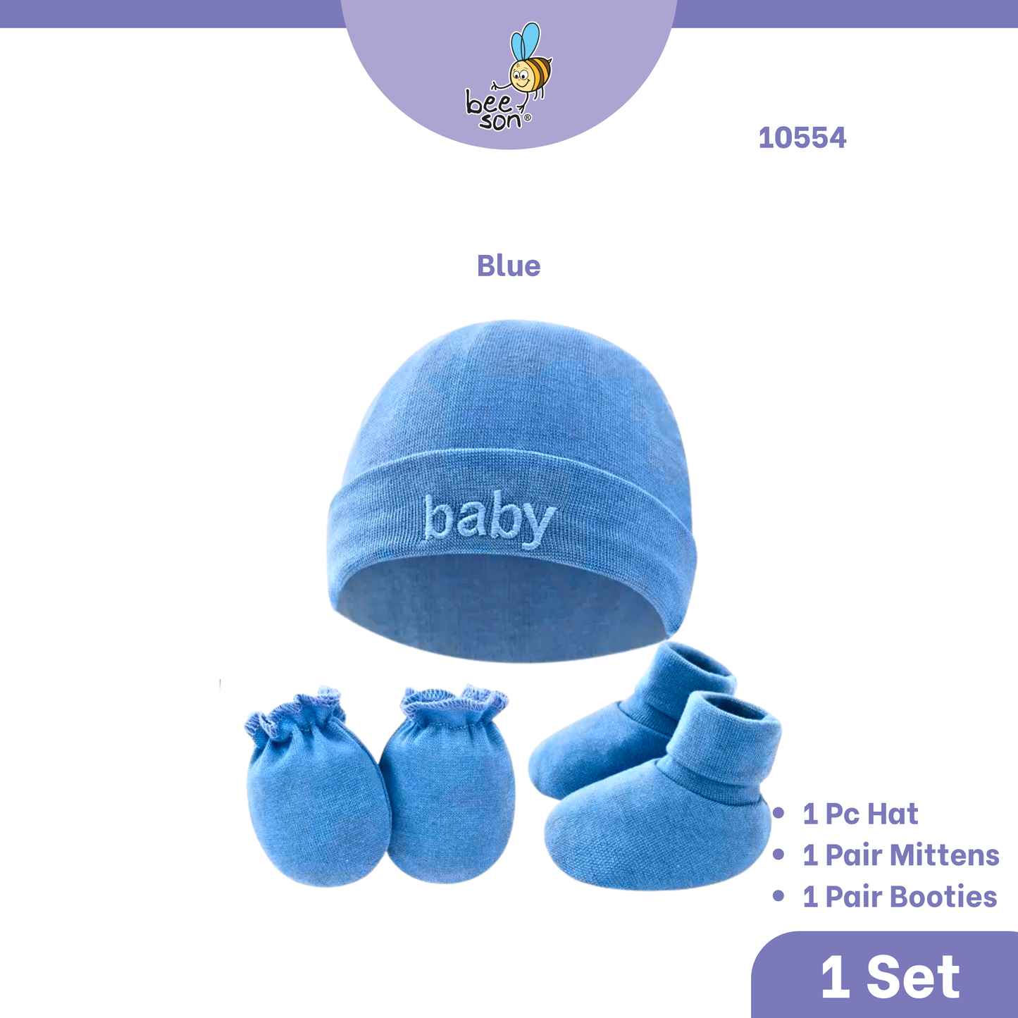 Beeson 3in1 Newborn Mittens & Booties with Bonnet Set 10550 | 10551 | 10554