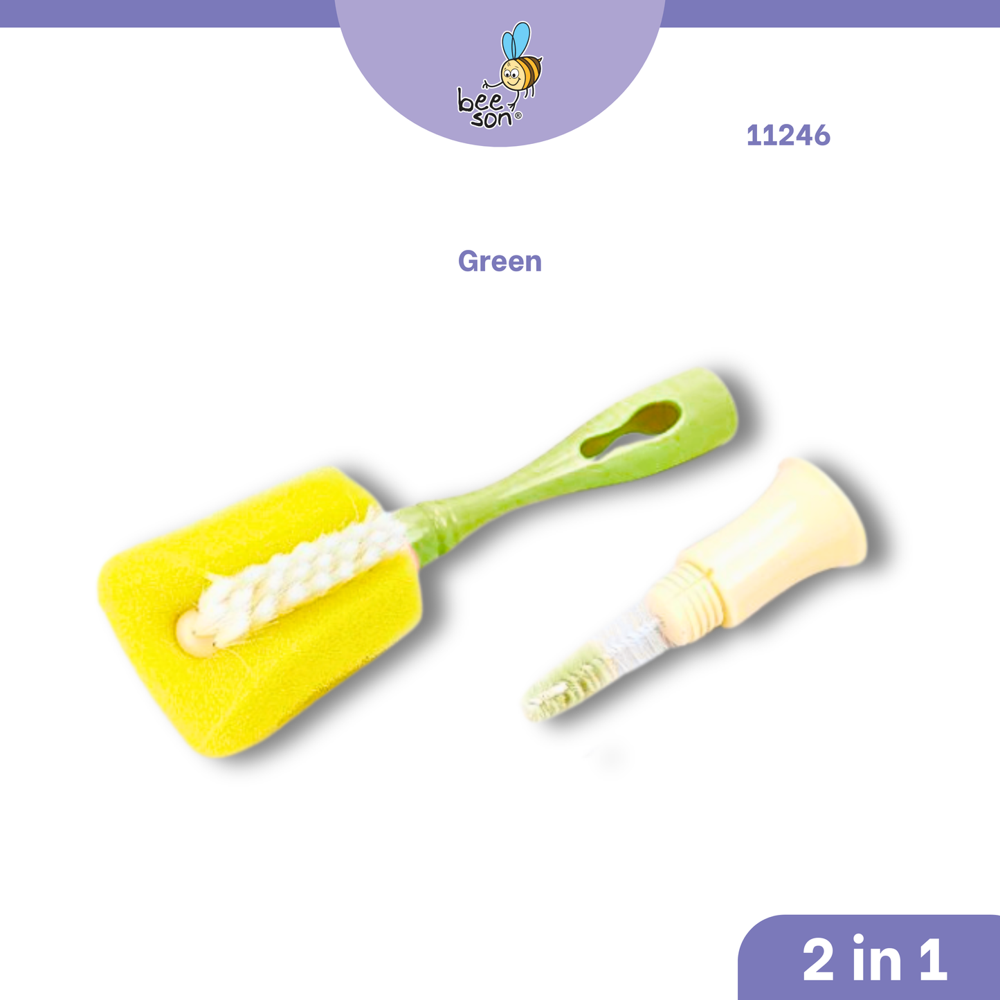 Beeson 2in1 Baby Bottle & Teats Cleaning Sponge Brush 11246