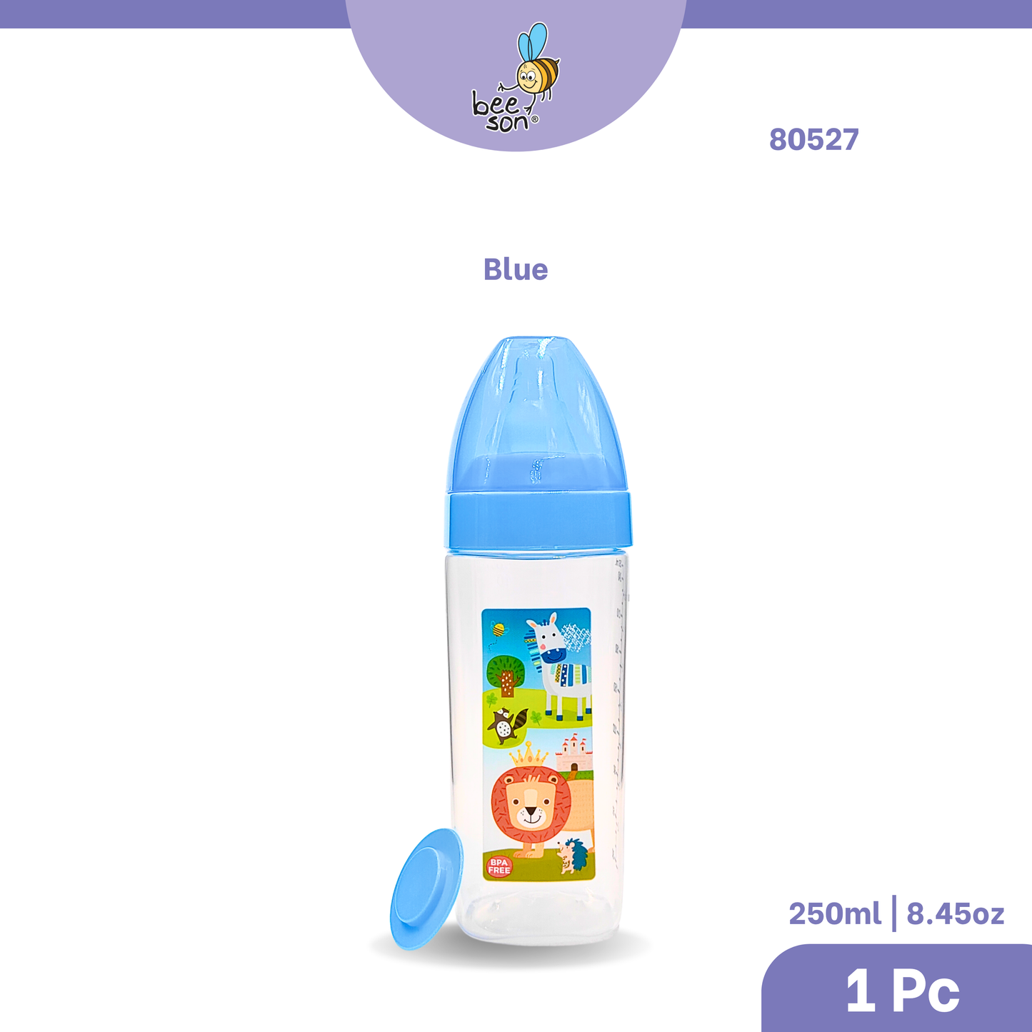 Beeson 125ml | 4oz & 250ml | 8.45oz Square Design Wide Neck Feeding Bottle 80526 | 80527