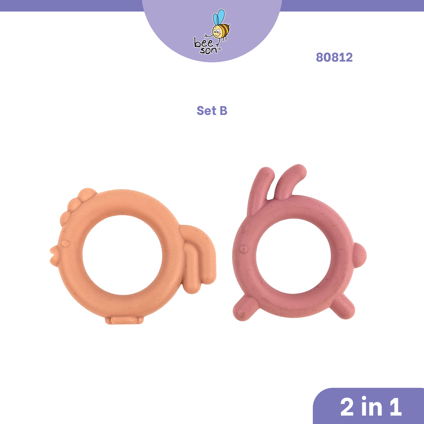Beeson 2in1 Soft Silicone Baby Teether 80812