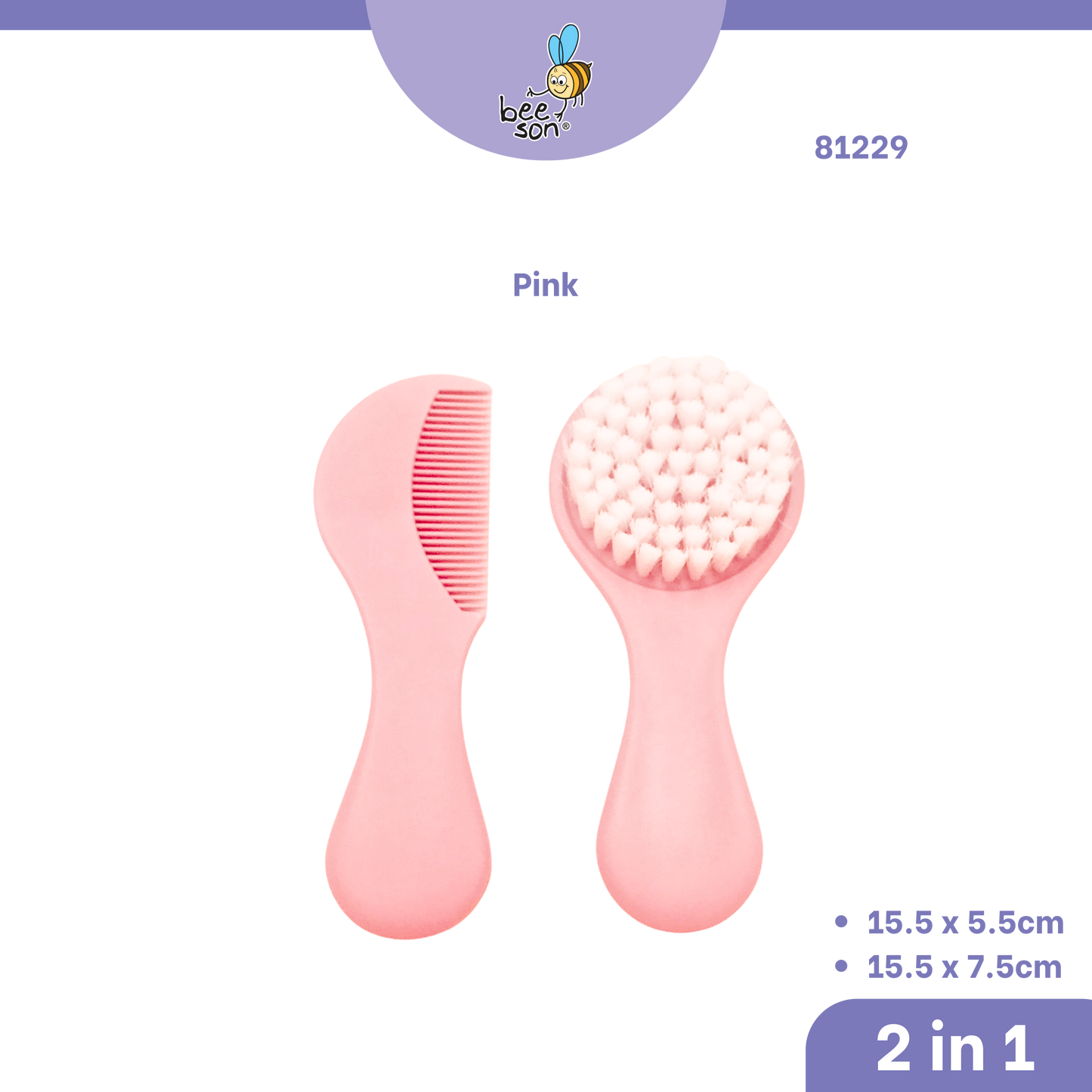 Beeson 2 IN 1 Baby Brush & Comb Set | Tender TLC for Tiny Tresses 81229