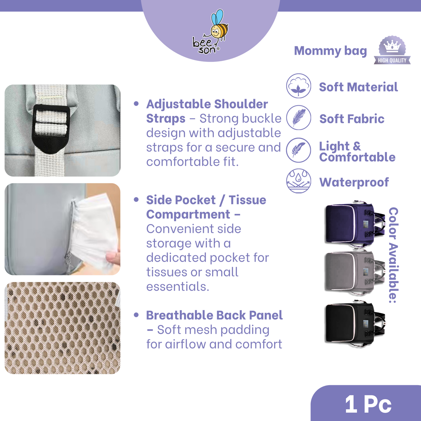 Beeson Multi-Functional Mommy Bags with Insulated Compartment | 10039