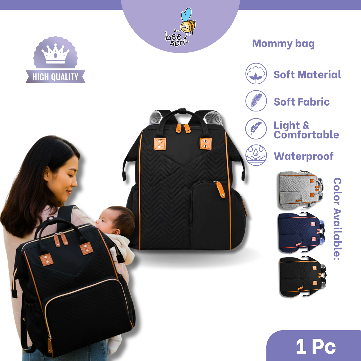 Beeson Multi-Functional Mommy Bags with Insulated Compartment | 10059