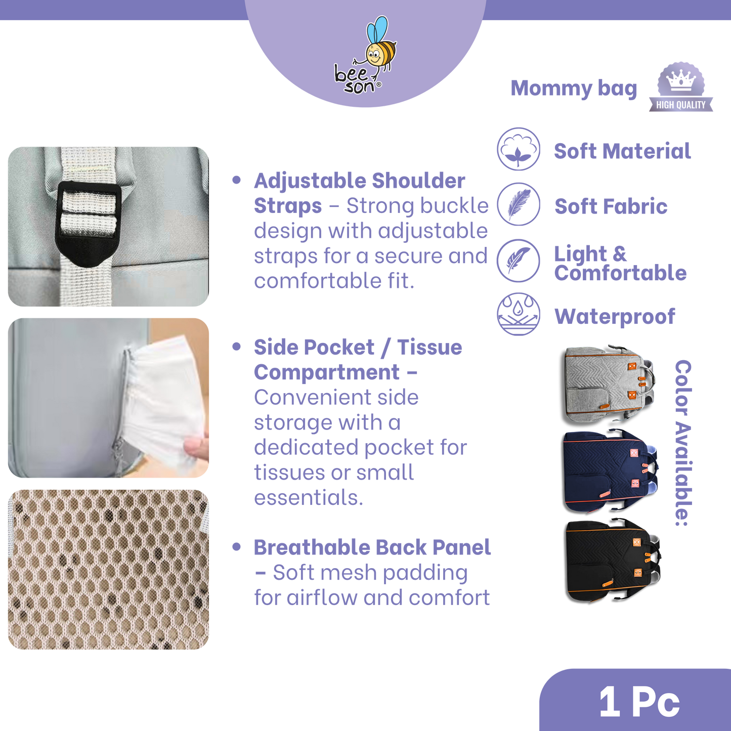 Beeson Multi-Functional Mommy Bags with Insulated Compartment | 10059
