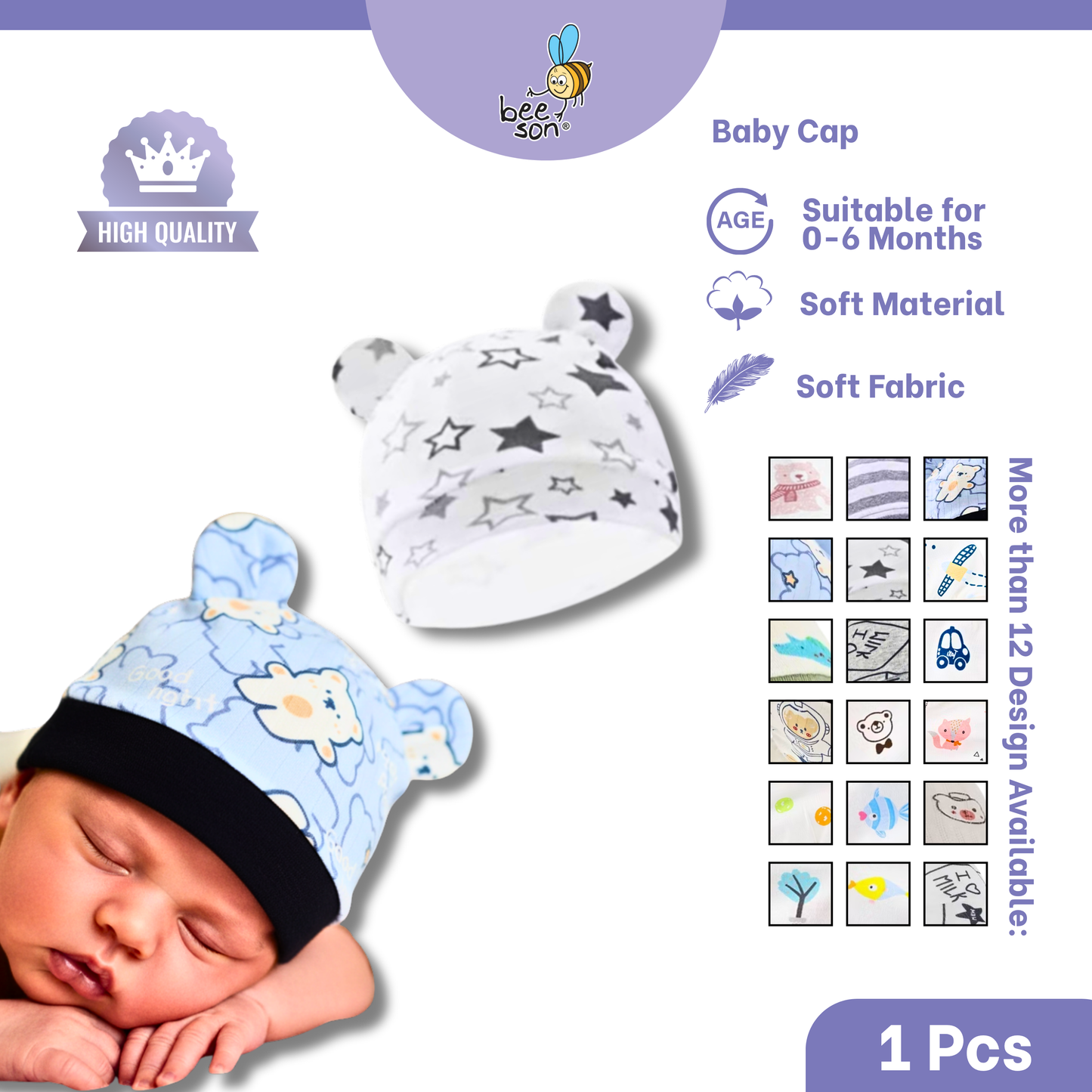 Beeson Unisex Baby Bonnet 10500 | 10503