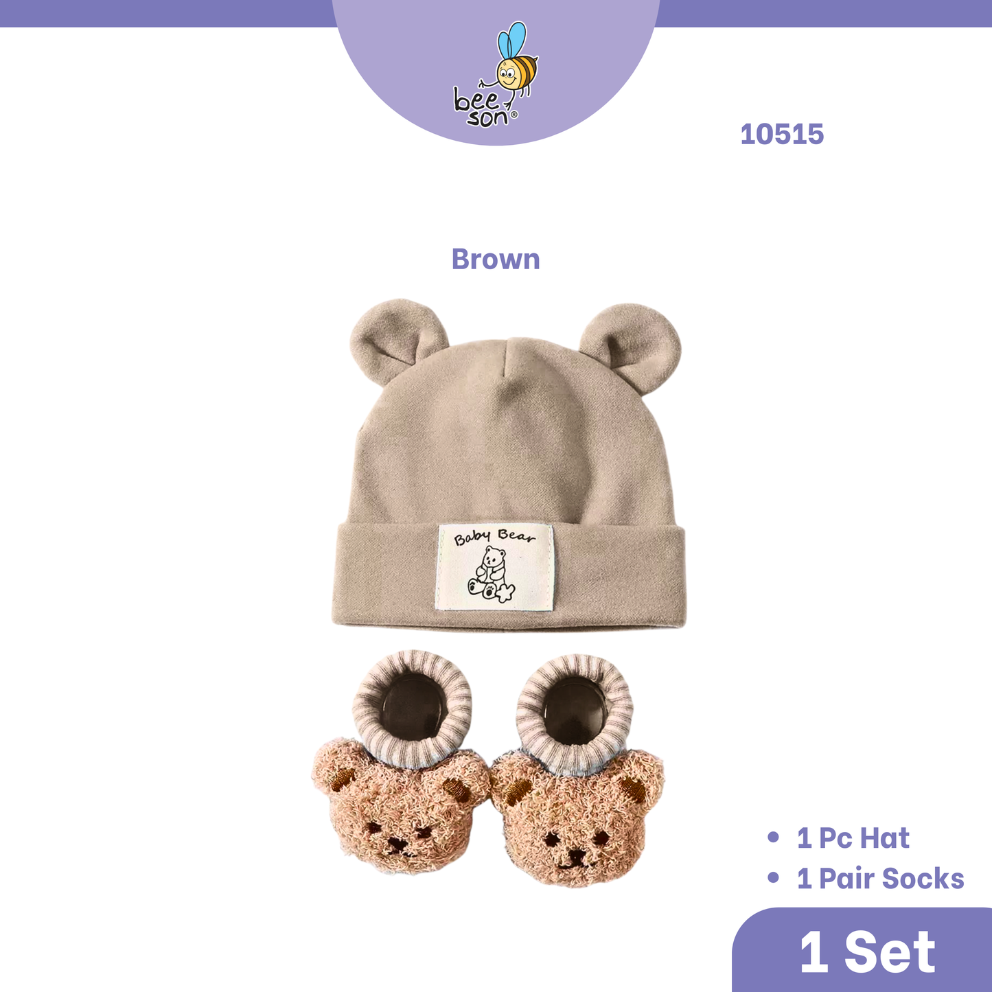 Beeson 2in1 Newborn Socks with Bonnet Set 10515