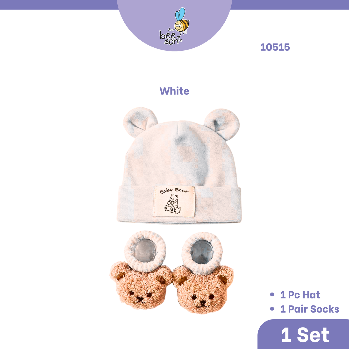 Beeson 2in1 Newborn Socks with Bonnet Set 10515