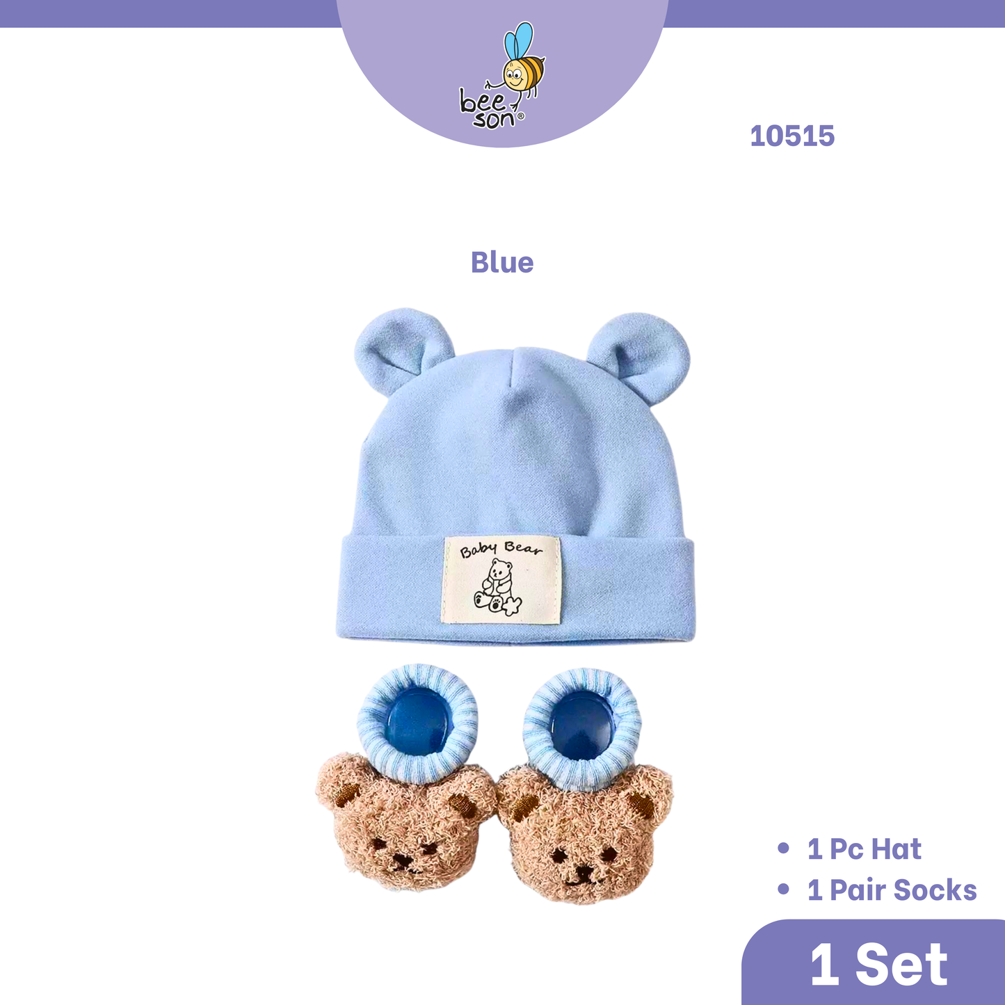 Beeson 2in1 Newborn Socks with Bonnet Set 10515