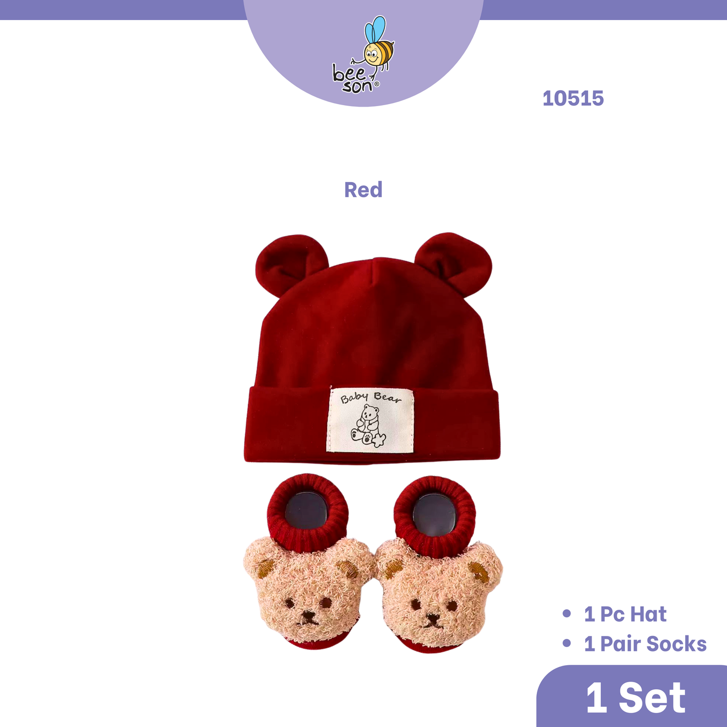 Beeson 2in1 Newborn Socks with Bonnet Set 10515