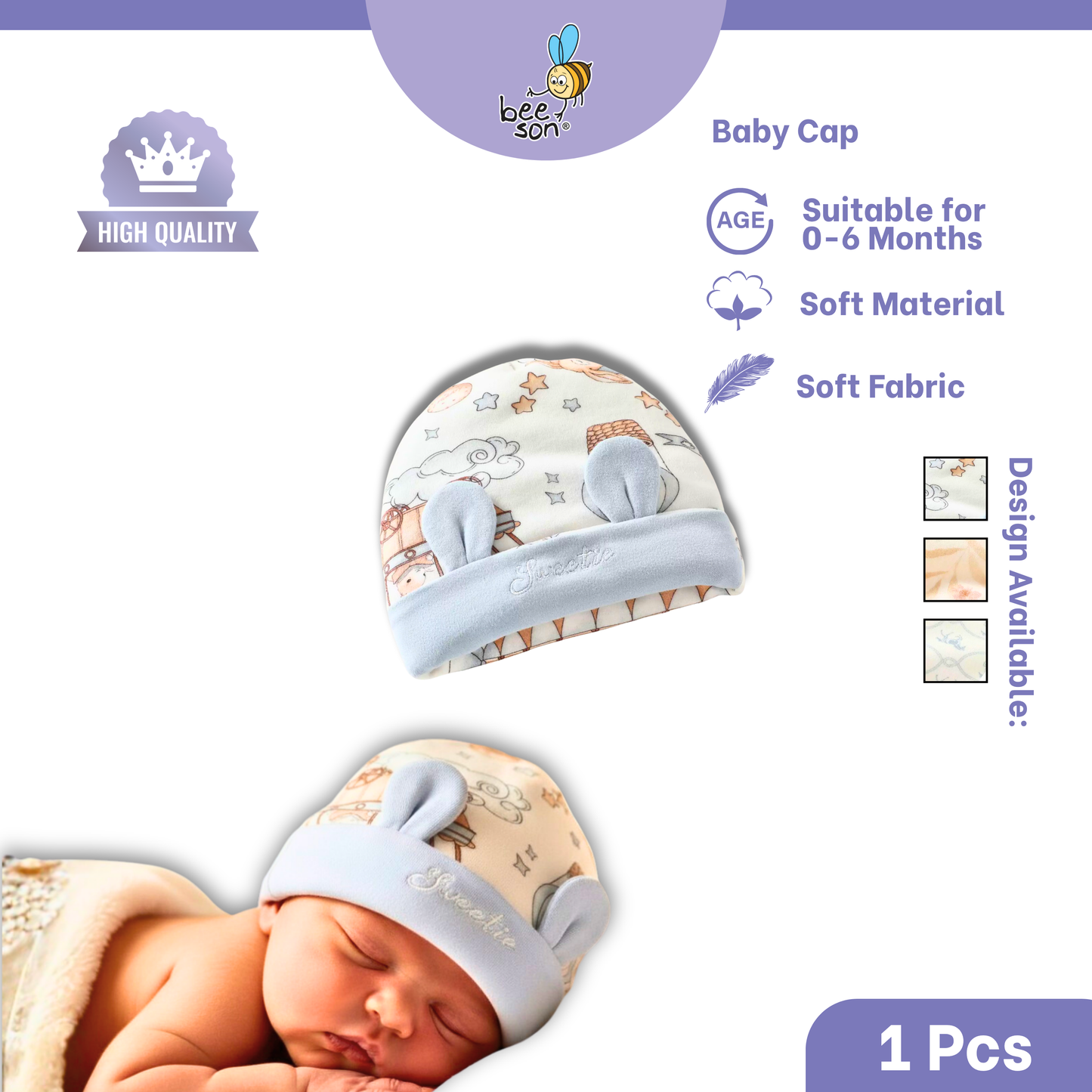 Beeson Unisex Baby Bonnet 10536 | 10537