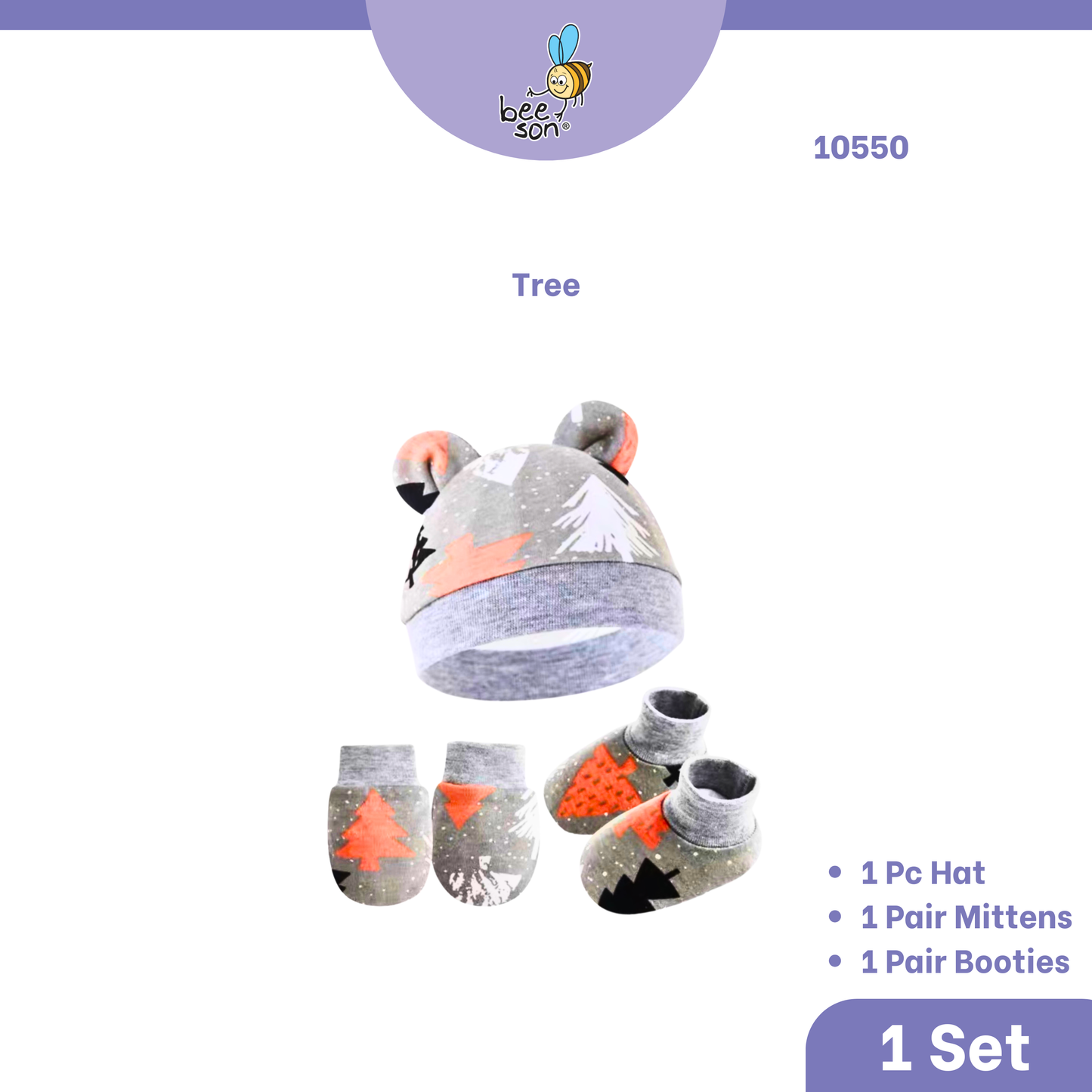 Beeson 3in1 Newborn Mittens & Booties with Bonnet Set 10550 | 10551 | 10554