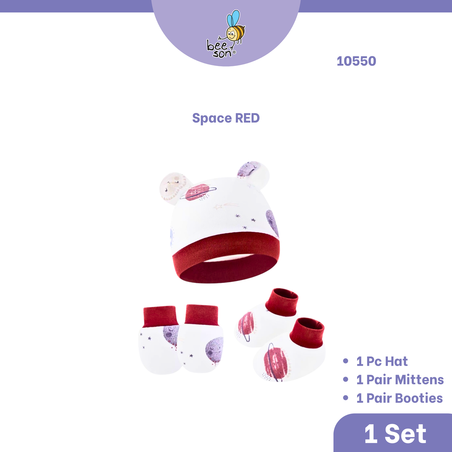 Beeson 3in1 Newborn Mittens & Booties with Bonnet Set 10550 | 10551 | 10554