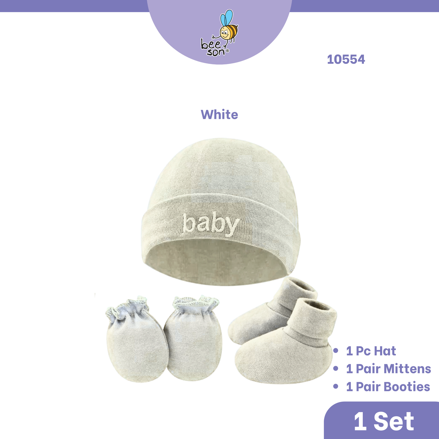 Beeson 3in1 Newborn Mittens & Booties with Bonnet Set 10550 | 10551 | 10554
