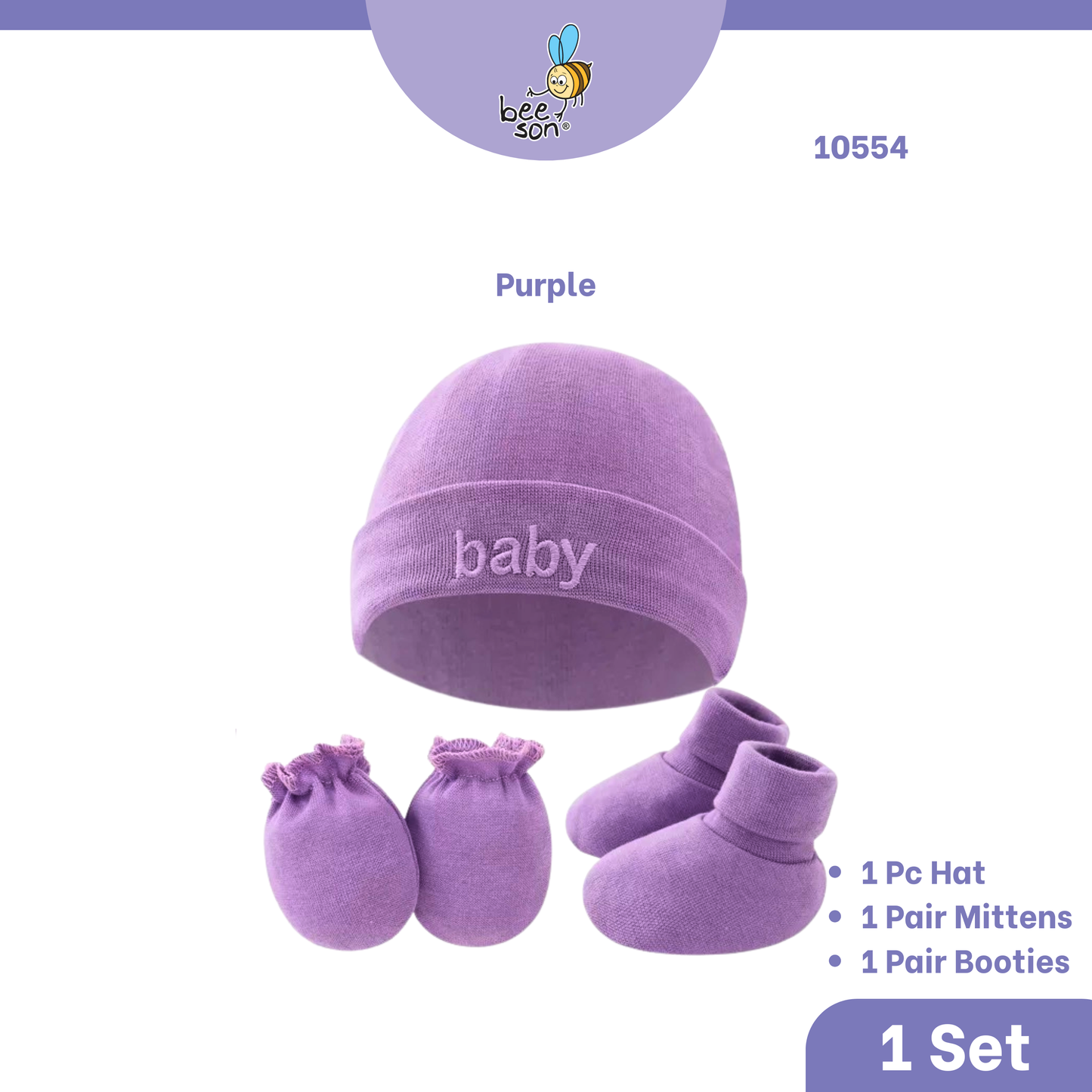 Beeson 3in1 Newborn Mittens & Booties with Bonnet Set 10550 | 10551 | 10554