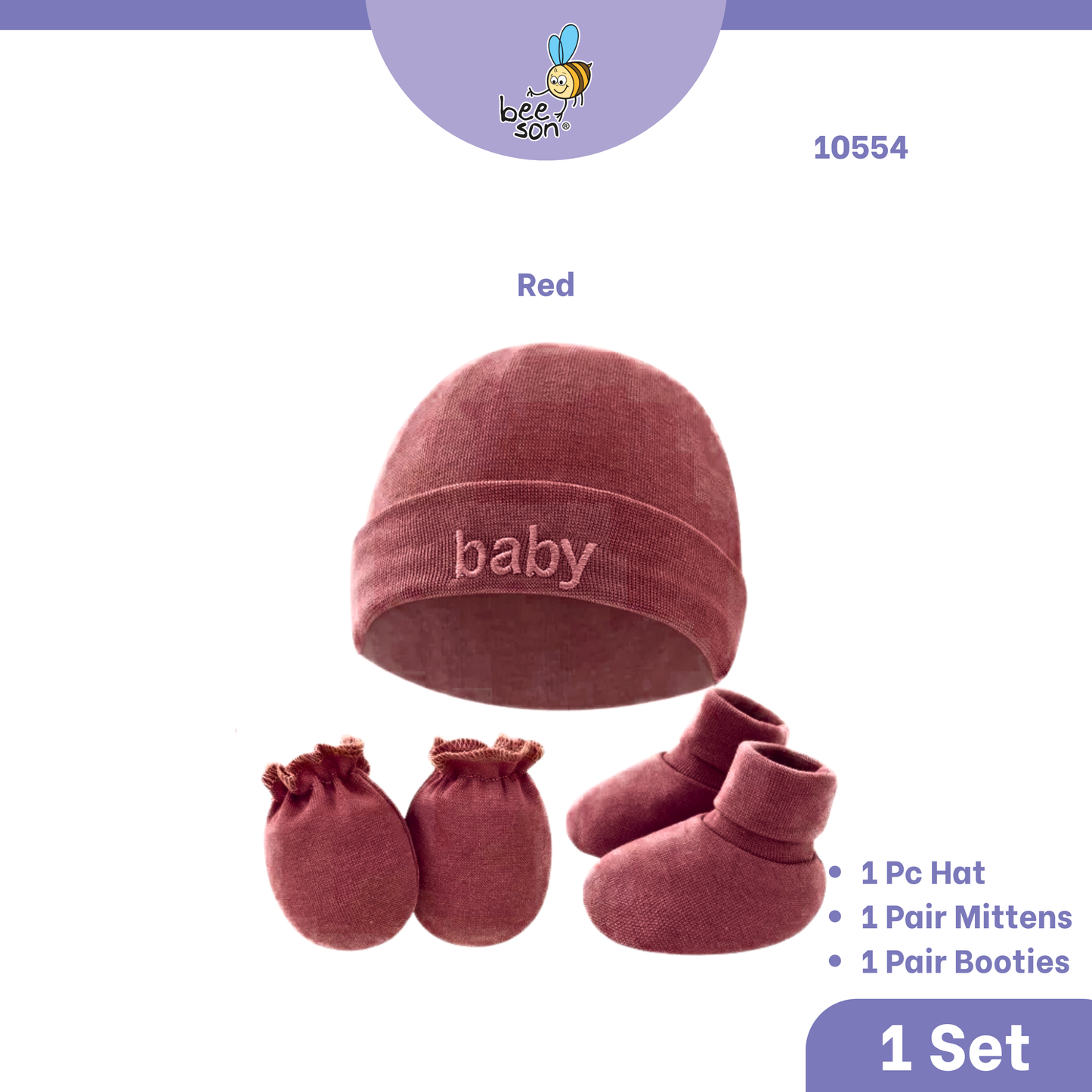 Beeson 3in1 Newborn Mittens & Booties with Bonnet Set 10550 | 10551 | 10554