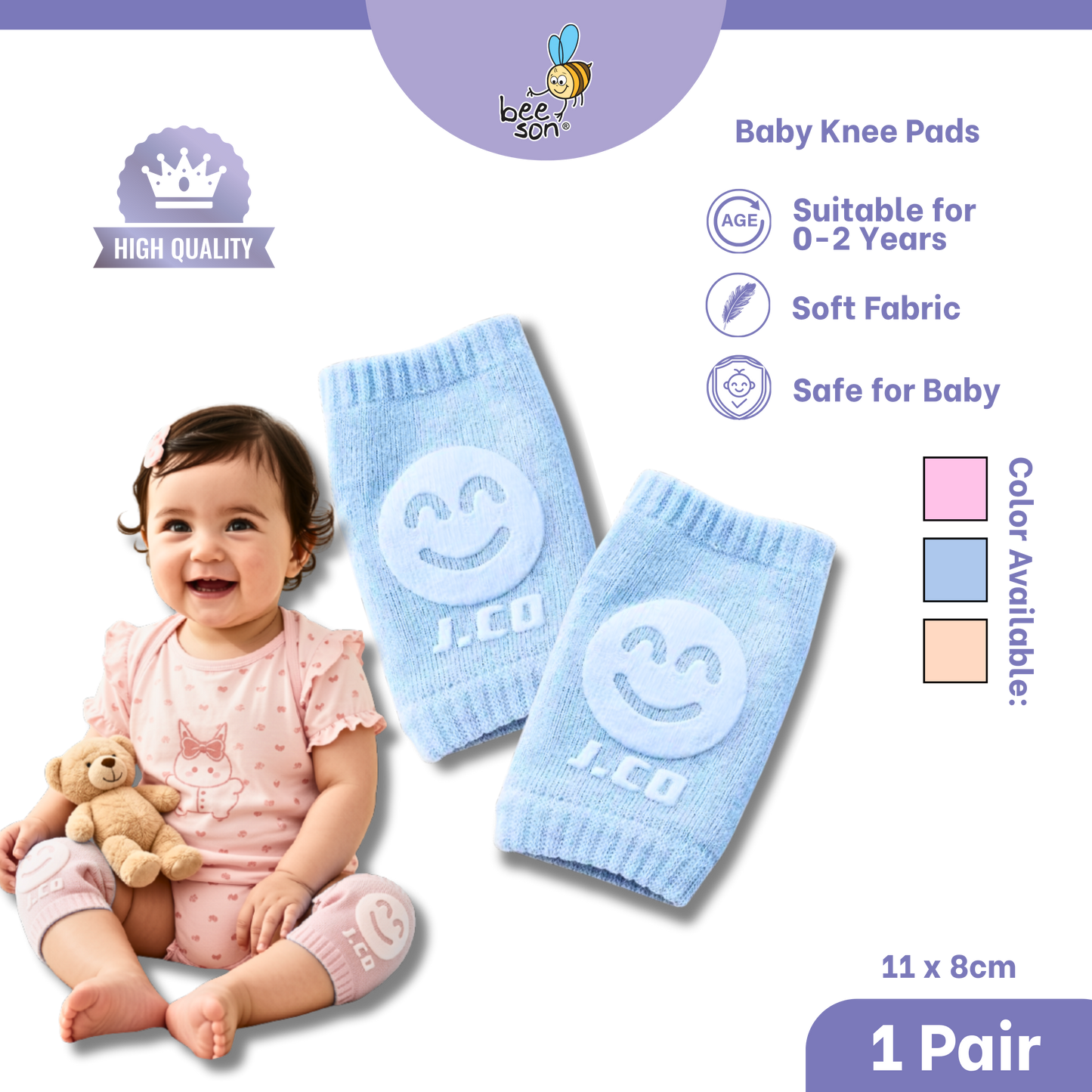 Beeson Baby Knee Pads – Soft Protection for Crawling | 10620 A