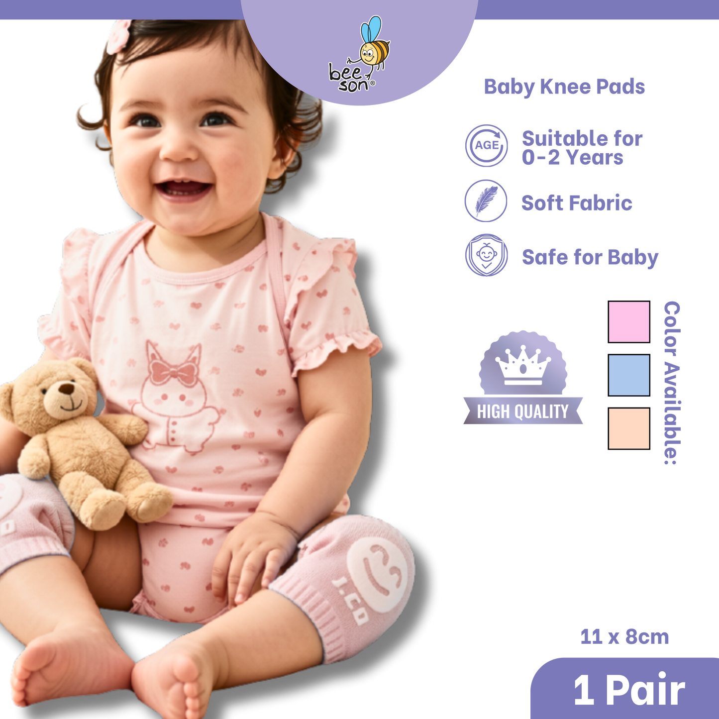 Beeson Baby Knee Pads – Soft Protection for Crawling | 10620 A