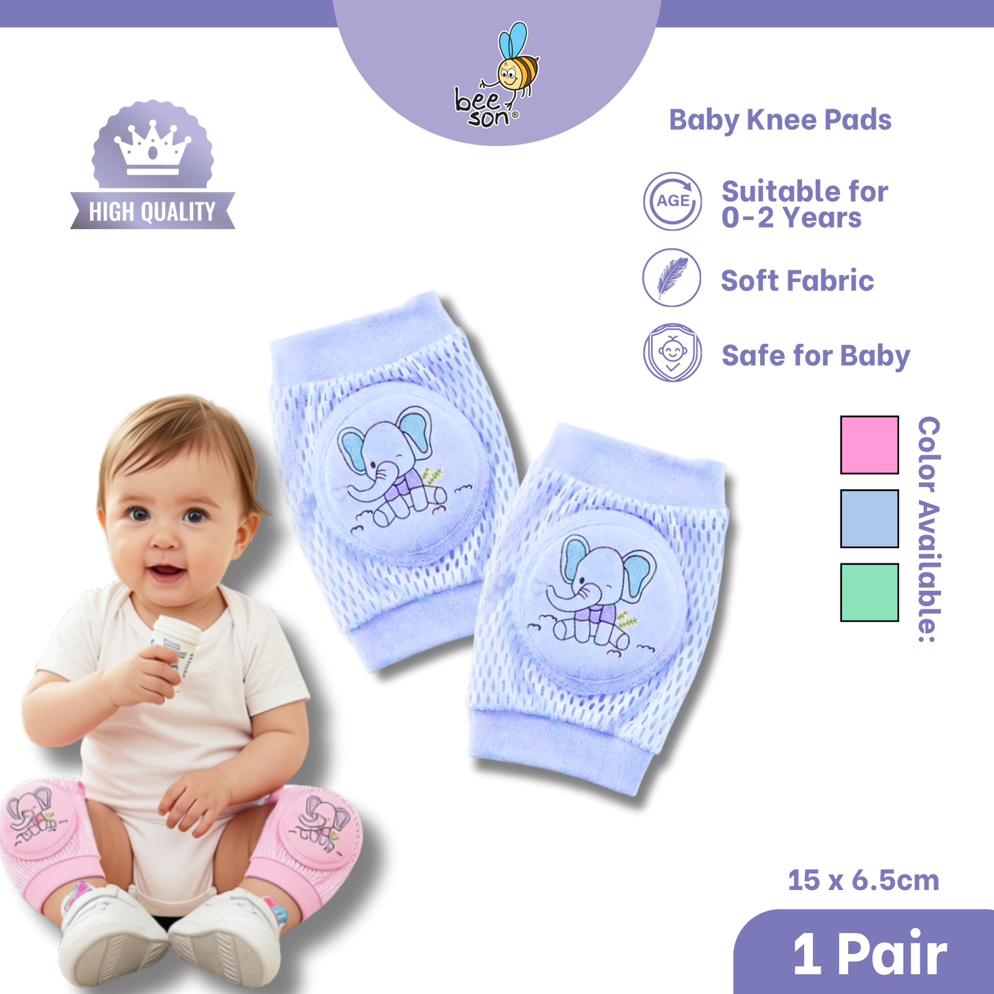 Beeson Baby Knee Pads – Soft Protection for Crawling | 10620 B
