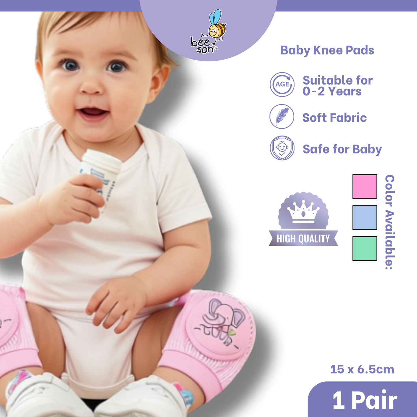 Beeson Baby Knee Pads – Soft Protection for Crawling | 10620 B