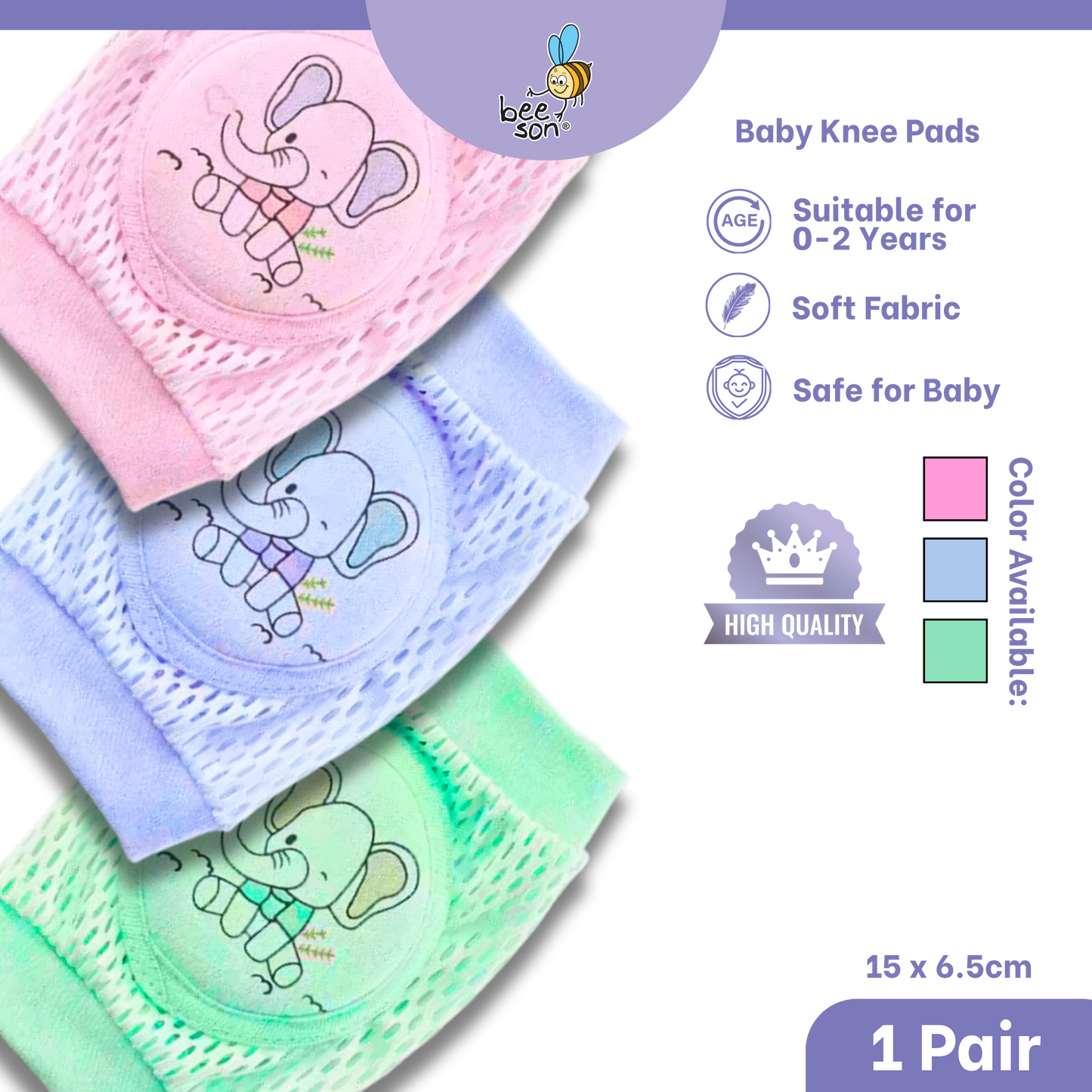 Beeson Baby Knee Pads – Soft Protection for Crawling | 10620 B
