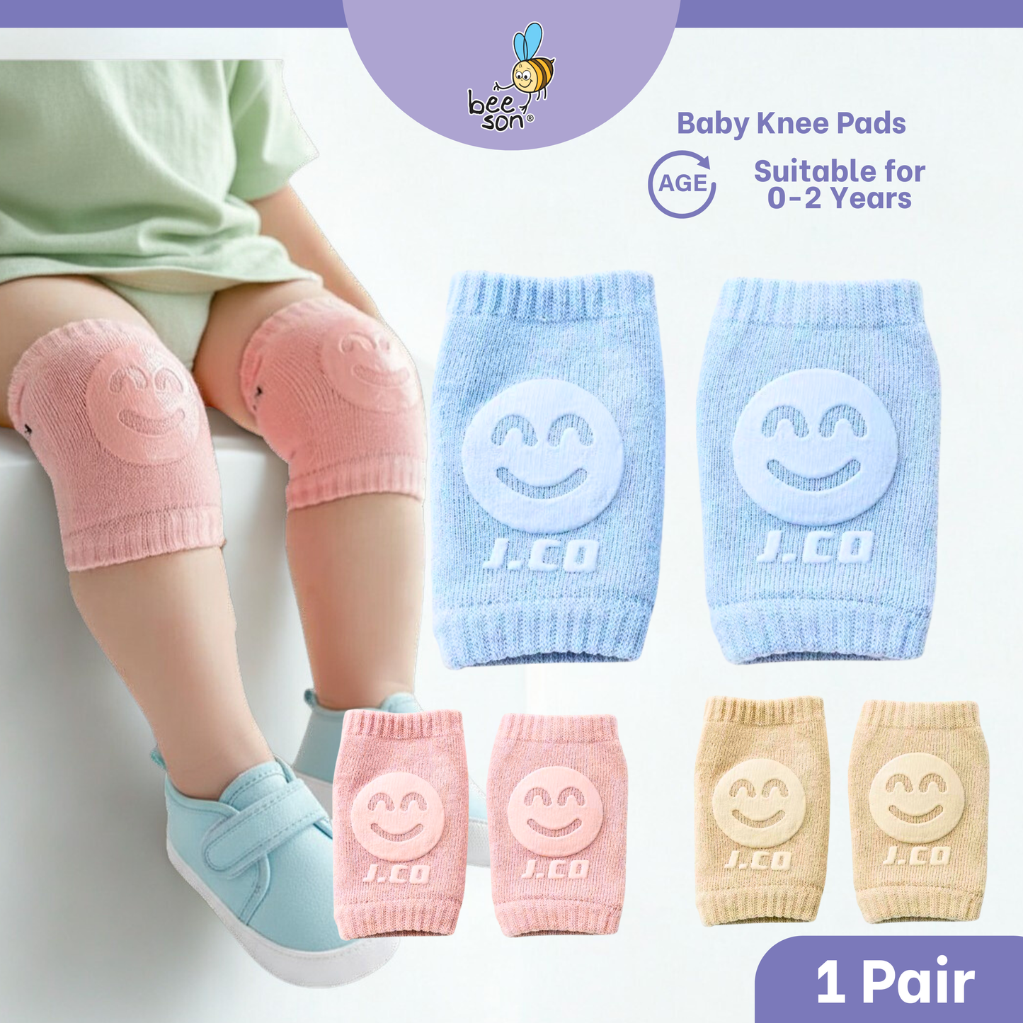 Beeson Baby Knee Pads – Soft Protection for Crawling 10620