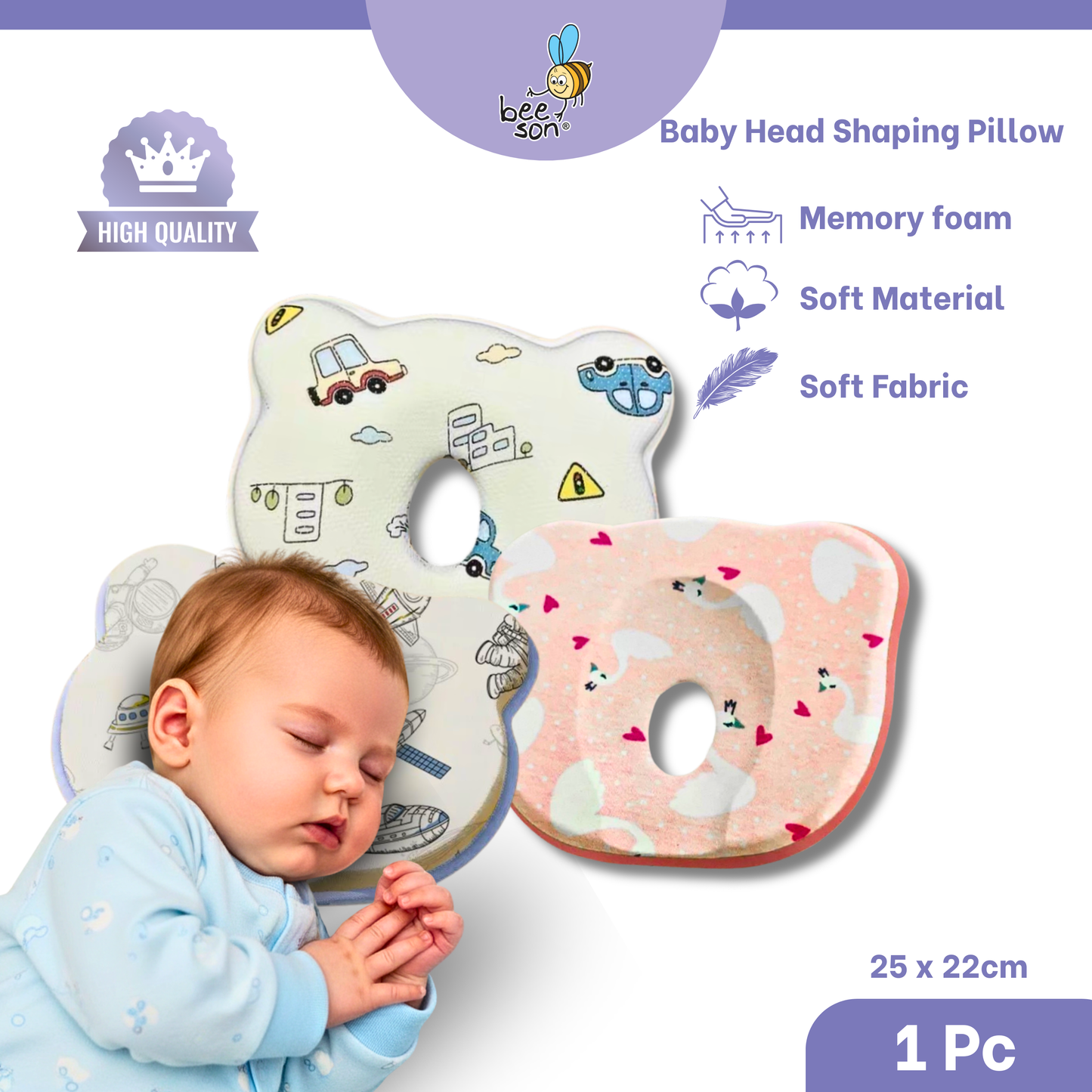 Beeson Bedding Baby Dimple Pillow | Head Shaping Pillow 10667 | 10669 | 10670 | 10671 | 10676
