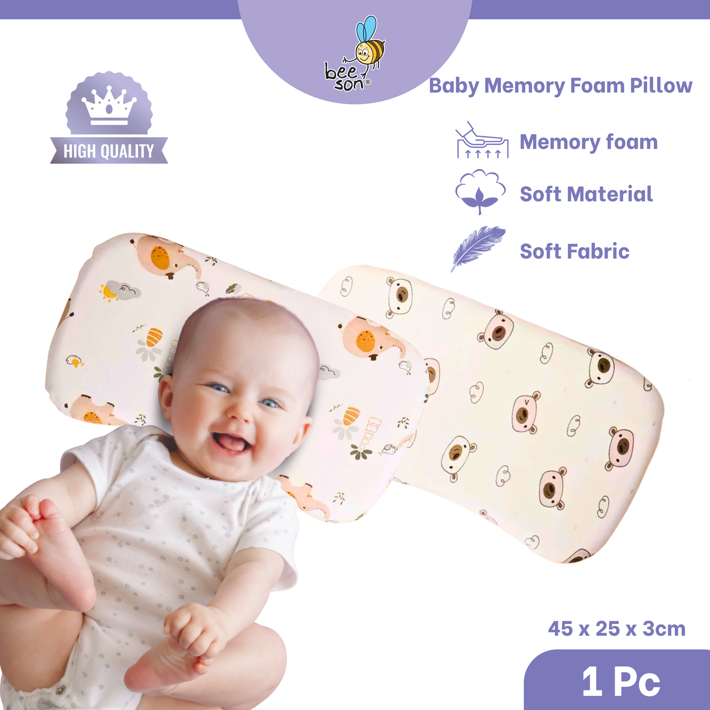 Beeson Bedding Baby Dimple Pillow | Head Shaping Pillow 10667 | 10669 | 10670 | 10671 | 10676