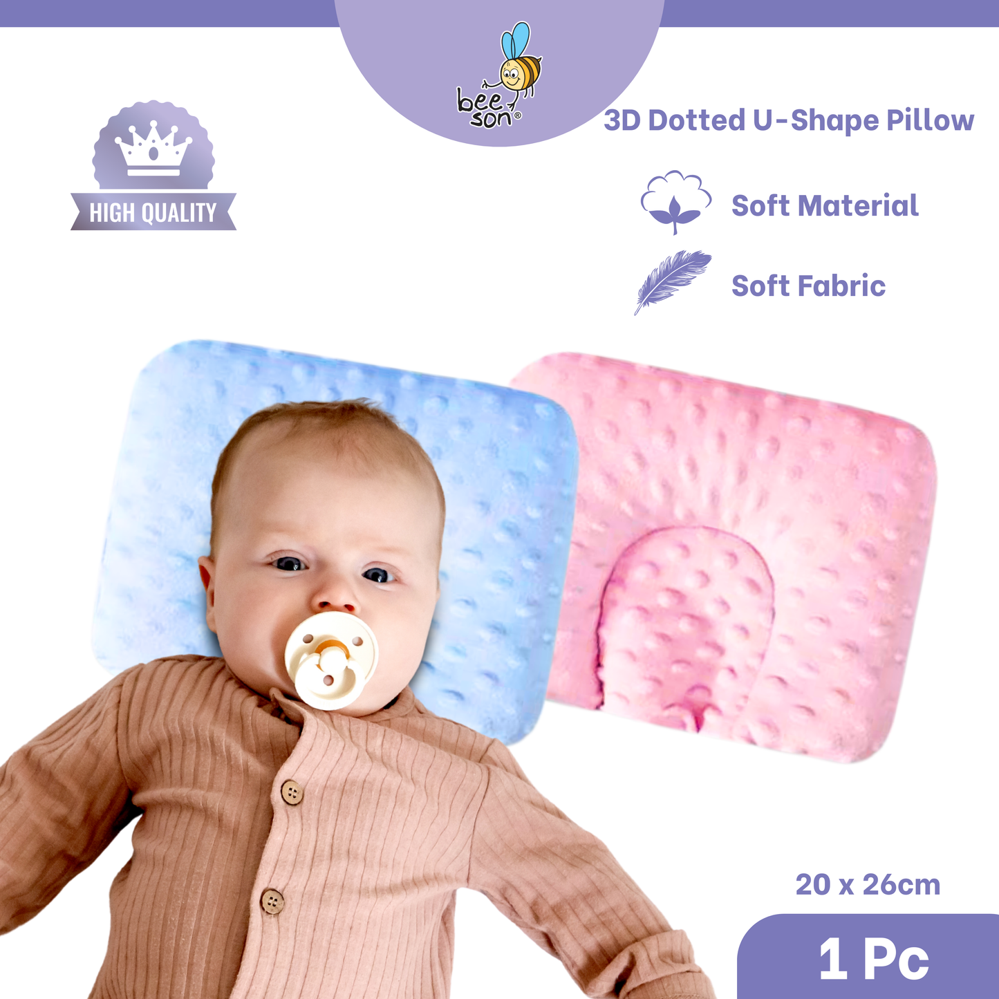 Beeson Bedding Baby Dimple Pillow | Head Shaping Pillow 10667 | 10669 | 10670 | 10671 | 10676