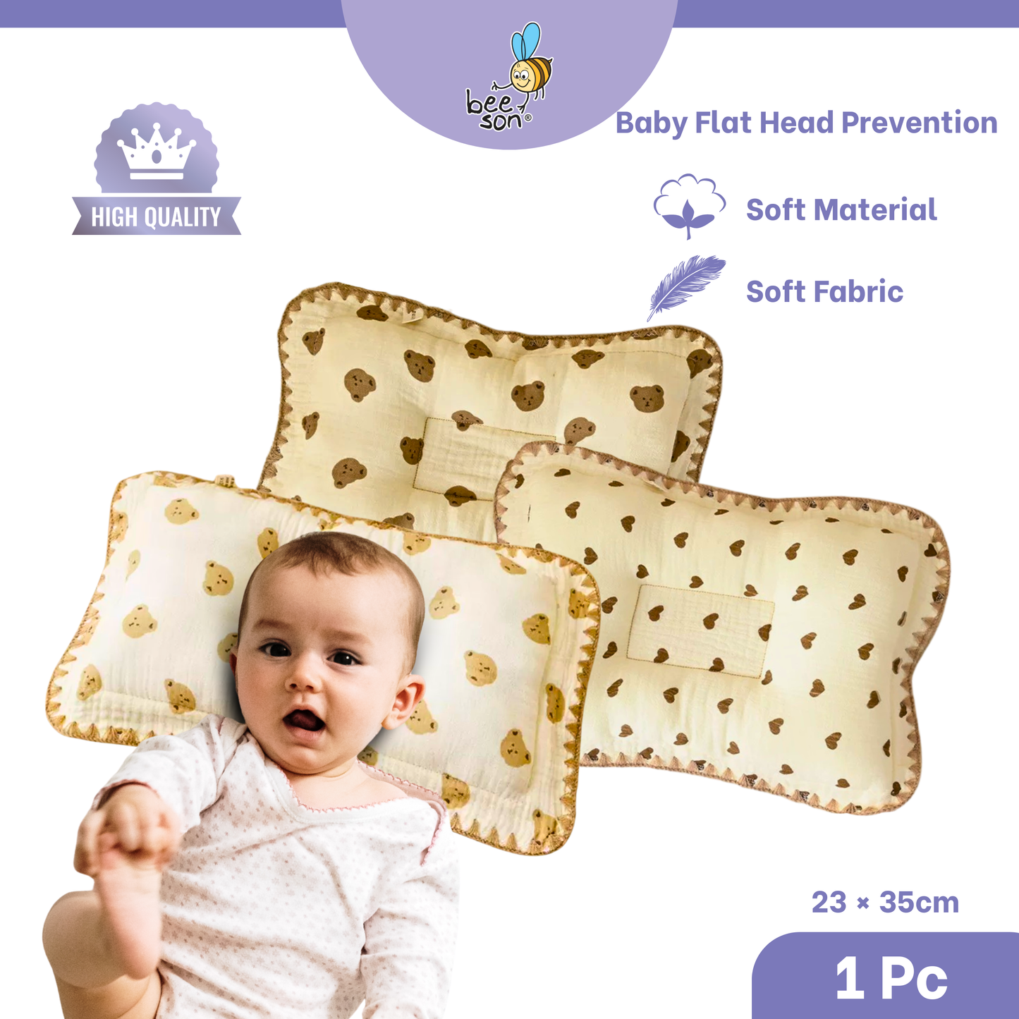 Beeson Bedding Baby Dimple Pillow | Head Shaping Pillow 10667 | 10669 | 10670 | 10671 | 10676