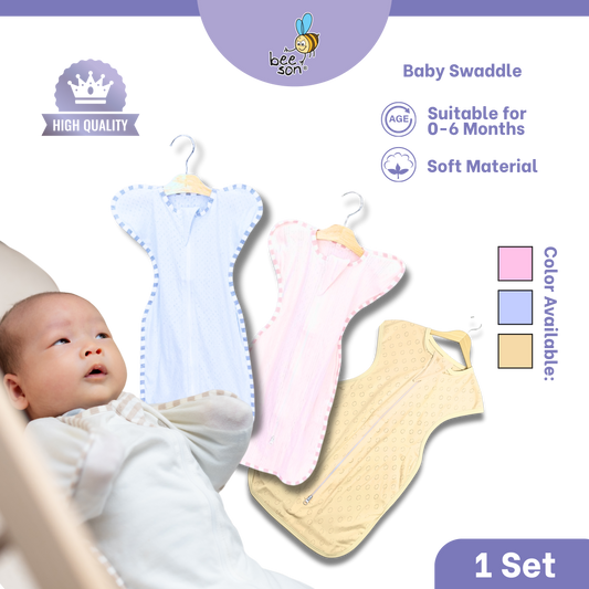 Beeson Newborn Baby Dual Zipped Swaddle | Soft Cotton Sleep Sack | Two-Way Zip Swaddle | Newborn Essentials (0–6 Months) | 10684