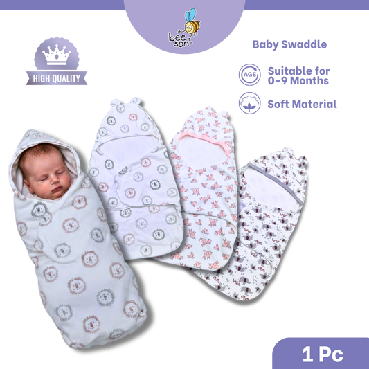 Beeson Baby Velcro Swaddle Wrap | Soft Breathable Cotton Newborn Swaddle Blanket | Adjustable Sleep Sack (0–6 Months) | 10698
