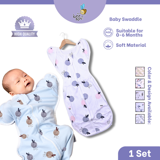 Beeson Newborn Baby Dual Zipped Swaddle | Soft Cotton Sleep Sack | Two-Way Zip Swaddle | Newborn Essentials (0–6 Months) 10699