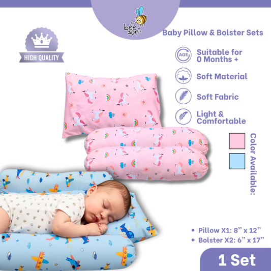 Beeson 3in1 Baby Soft Bedding Set With Pillow & Bolster | 10731
