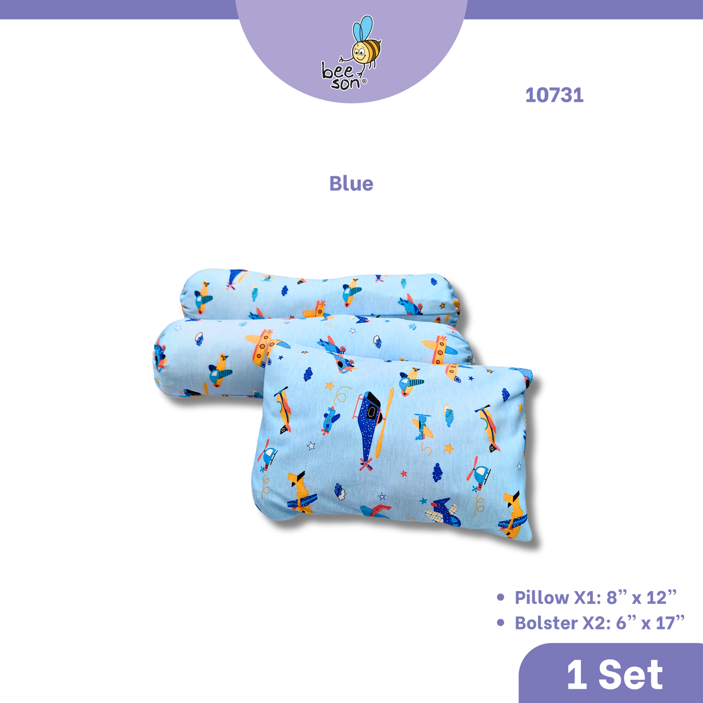 Beeson 3in1 Baby Soft Bedding Set With Pillow & Bolster | 10731
