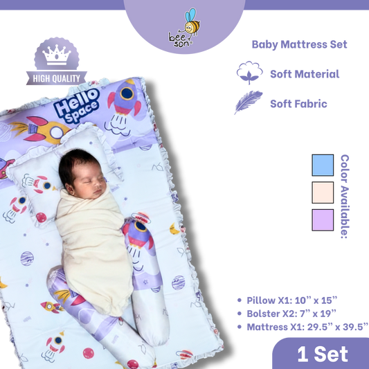 Beeson 4in1 Baby Bedding Set With Dimple Pillow + Bolsters + Mattress 10752