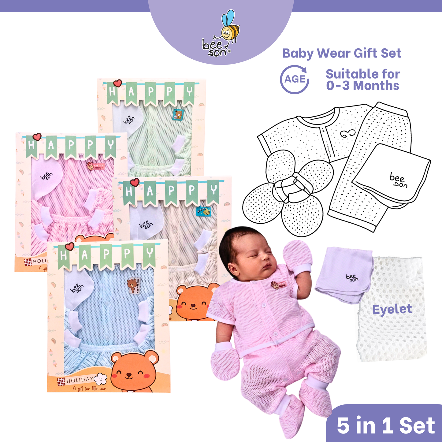 Beeson 4in1 | 5in1 | 6in1 Newborn Baby Boy / Girl Hamper Wear Gift Set Box 10900 | 10901 | 10902 | 10908 | 10909 | 81280 | 81281 | 81282 | 81283 | 81284 | 81285 | 81286 | 81287