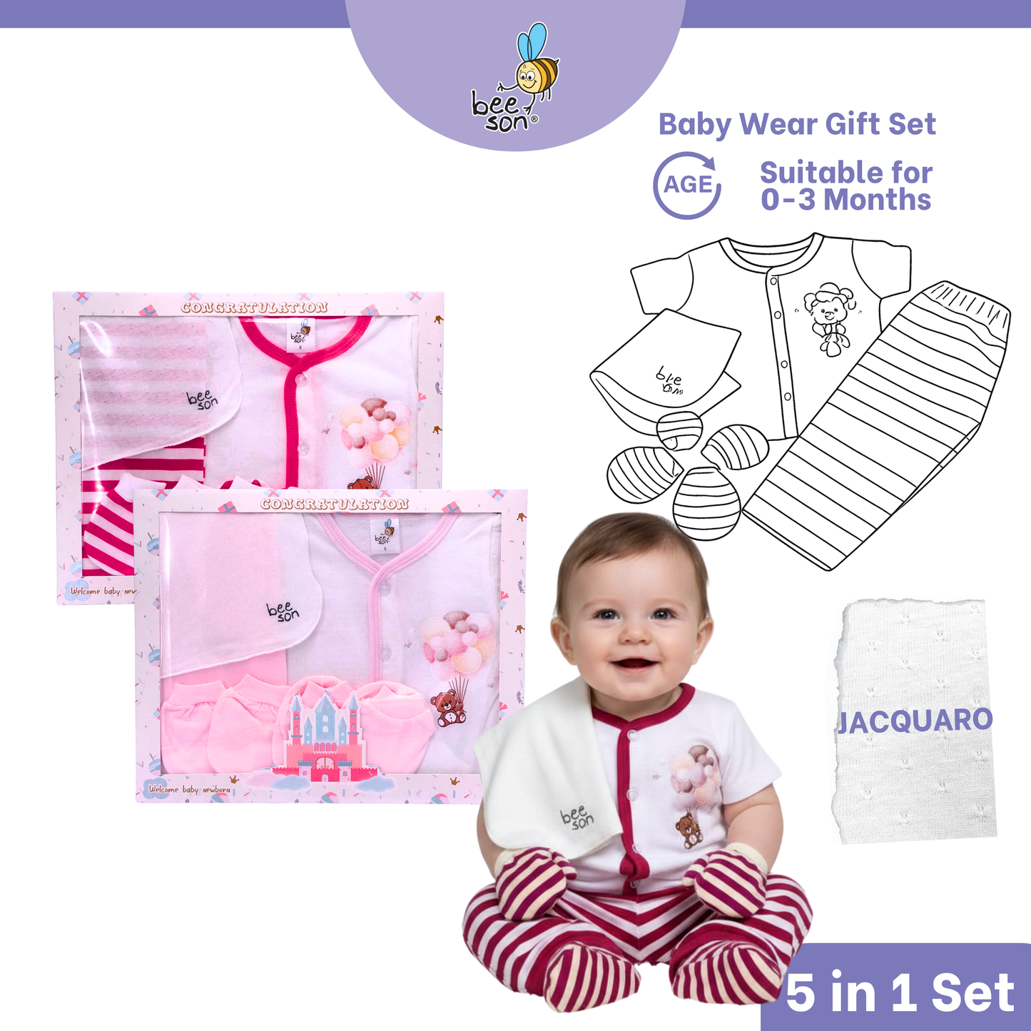 Beeson 4in1 | 5in1 | 6in1 Newborn Baby Boy / Girl Hamper Wear Gift Set Box 10900 | 10901 | 10902 | 10908 | 10909 | 81280 | 81281 | 81282 | 81283 | 81284 | 81285 | 81286 | 81287