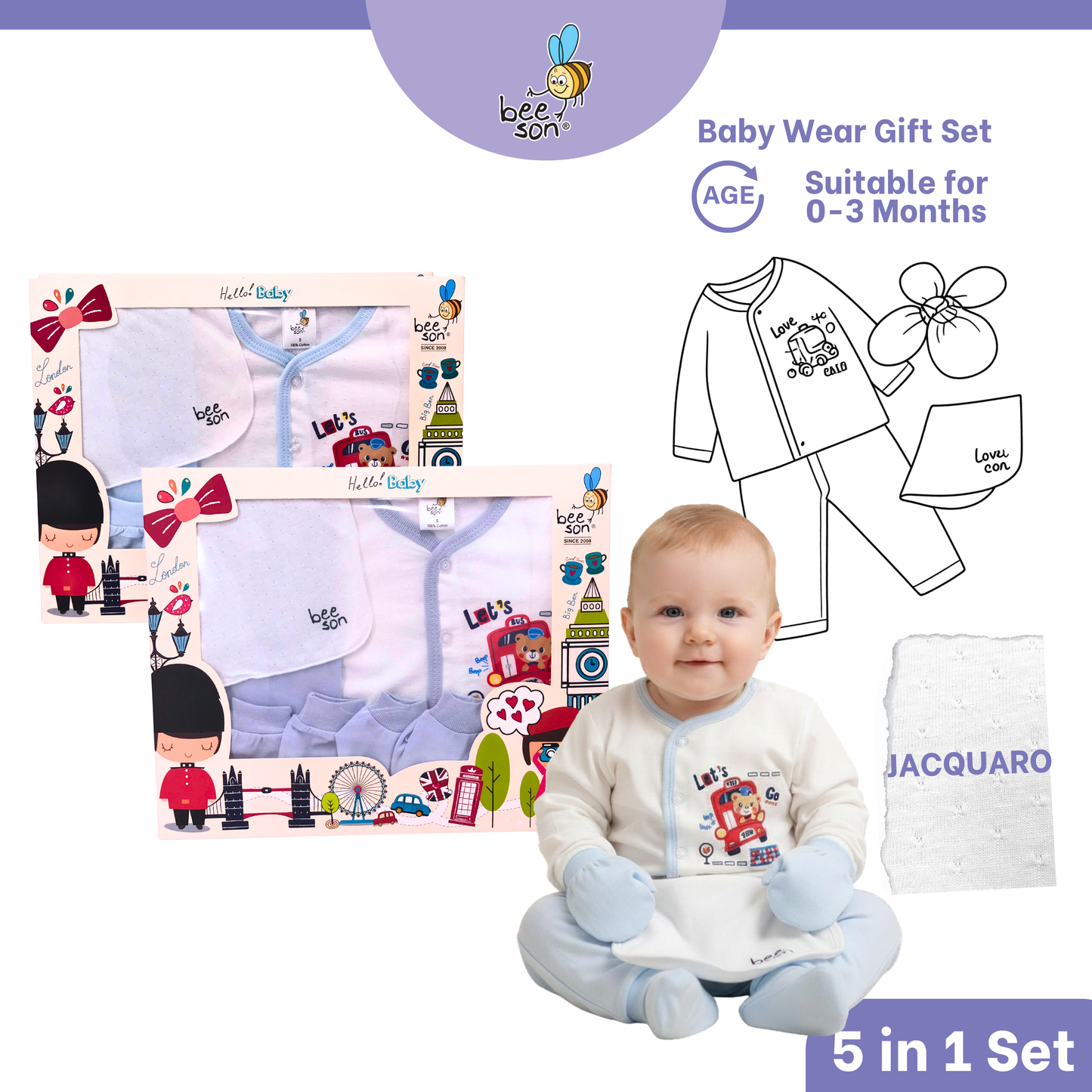 Beeson 4in1 | 5in1 | 6in1 Newborn Baby Boy / Girl Hamper Wear Gift Set Box 10900 | 10901 | 10902 | 10908 | 10909 | 81280 | 81281 | 81282 | 81283 | 81284 | 81285 | 81286 | 81287