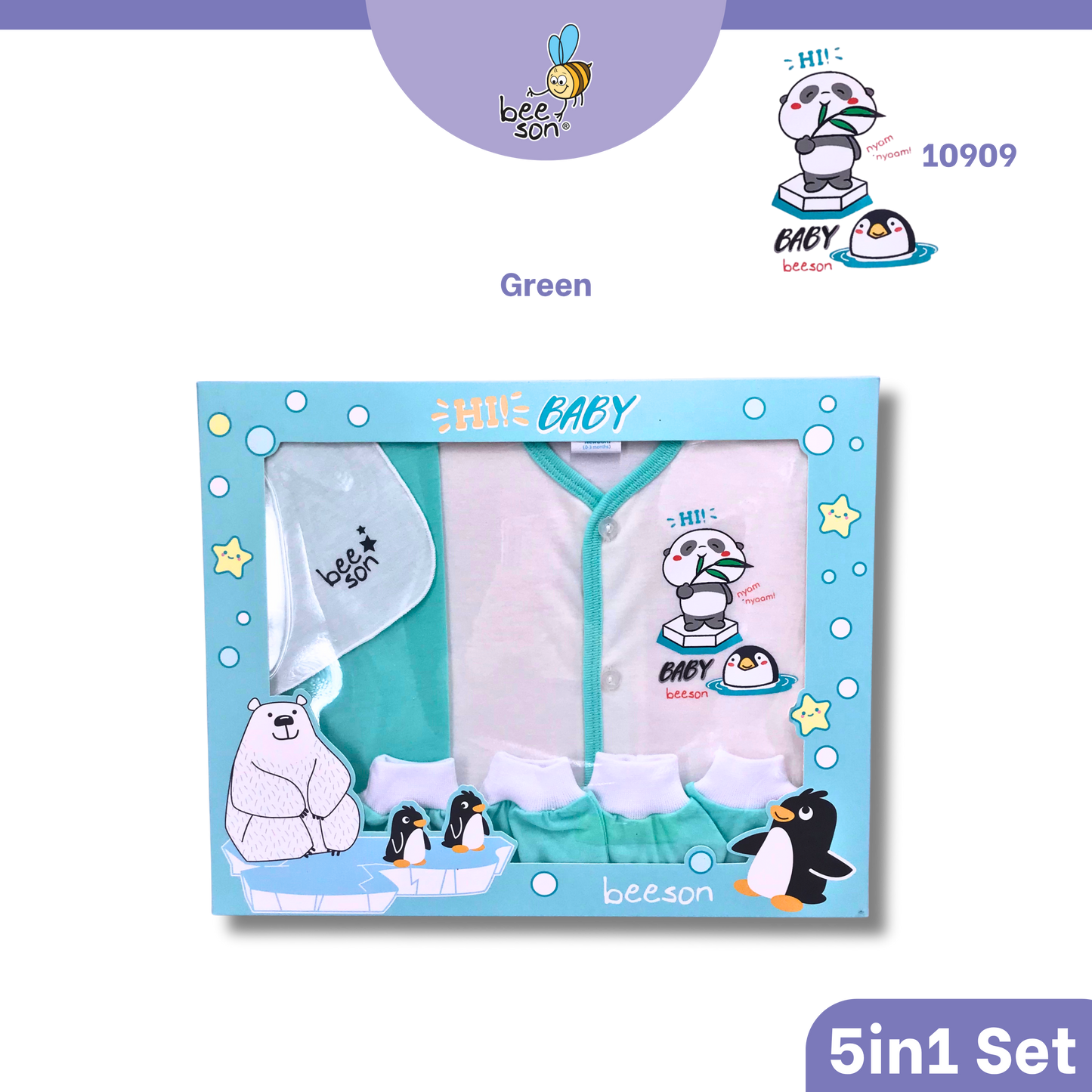 Beeson 5in1 Cotton Newborn Baby Boy / Girl Hamper Wear Gift Set Box | 10909