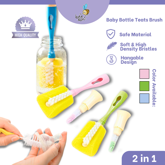 Beeson 2in1 Baby Bottle & Teats Cleaning Sponge Brush 11246
