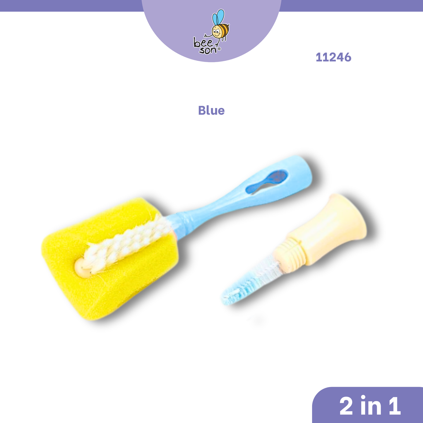 Beeson 2in1 Baby Bottle & Teats Cleaning Sponge Brush 11246