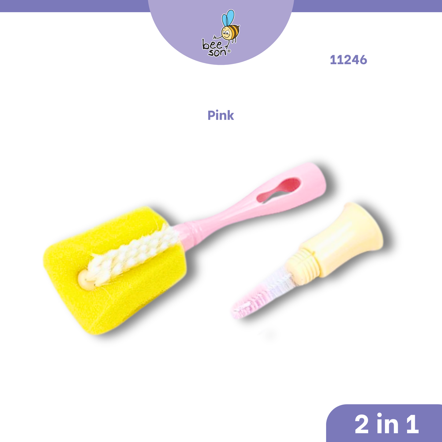 Beeson 2in1 Baby Bottle & Teats Cleaning Sponge Brush 11246