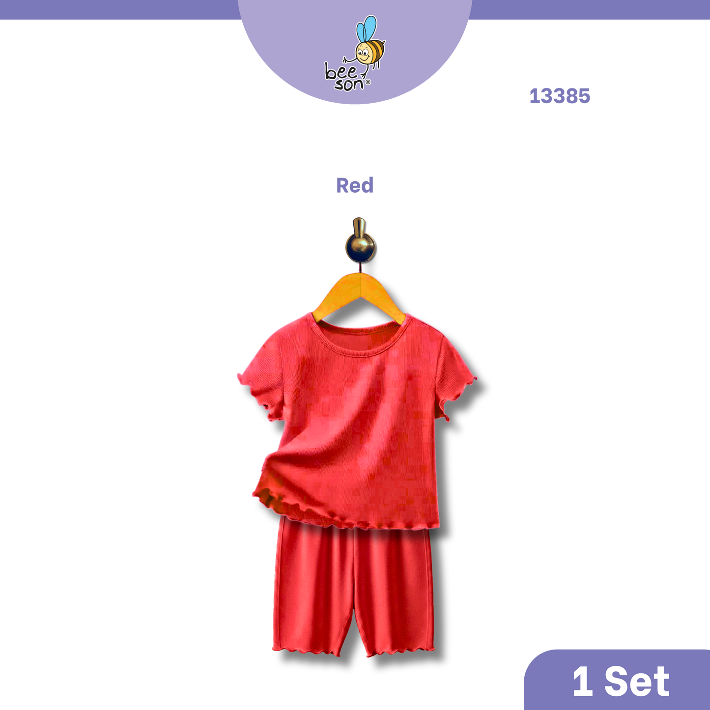 Beeson Baby Girl 0-18 months 100% Cotton Plain Suit Short Sleeve / 3/4 Pant / Long Pant | 13385 | 13386