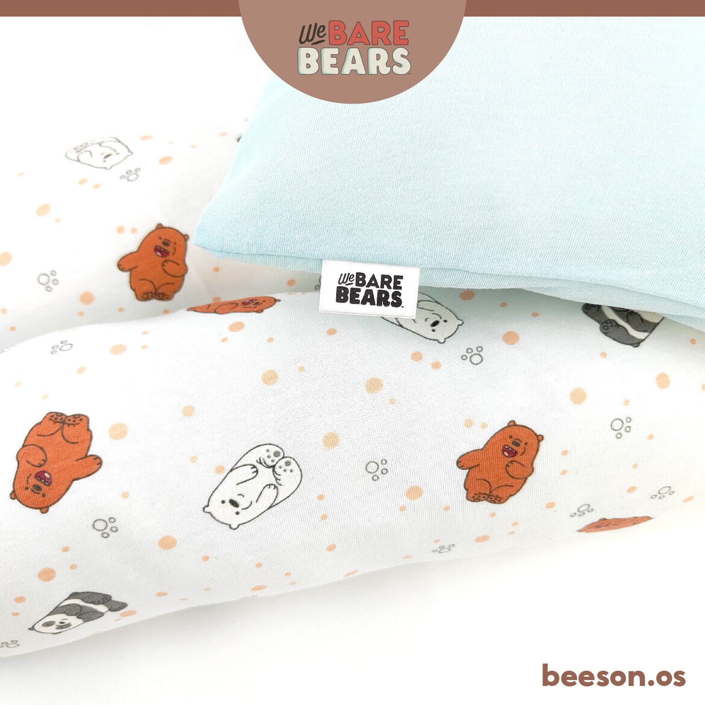 We Bare Bear 3in1 Baby Bedding Set With Pillow & Bolsters 30091 30093