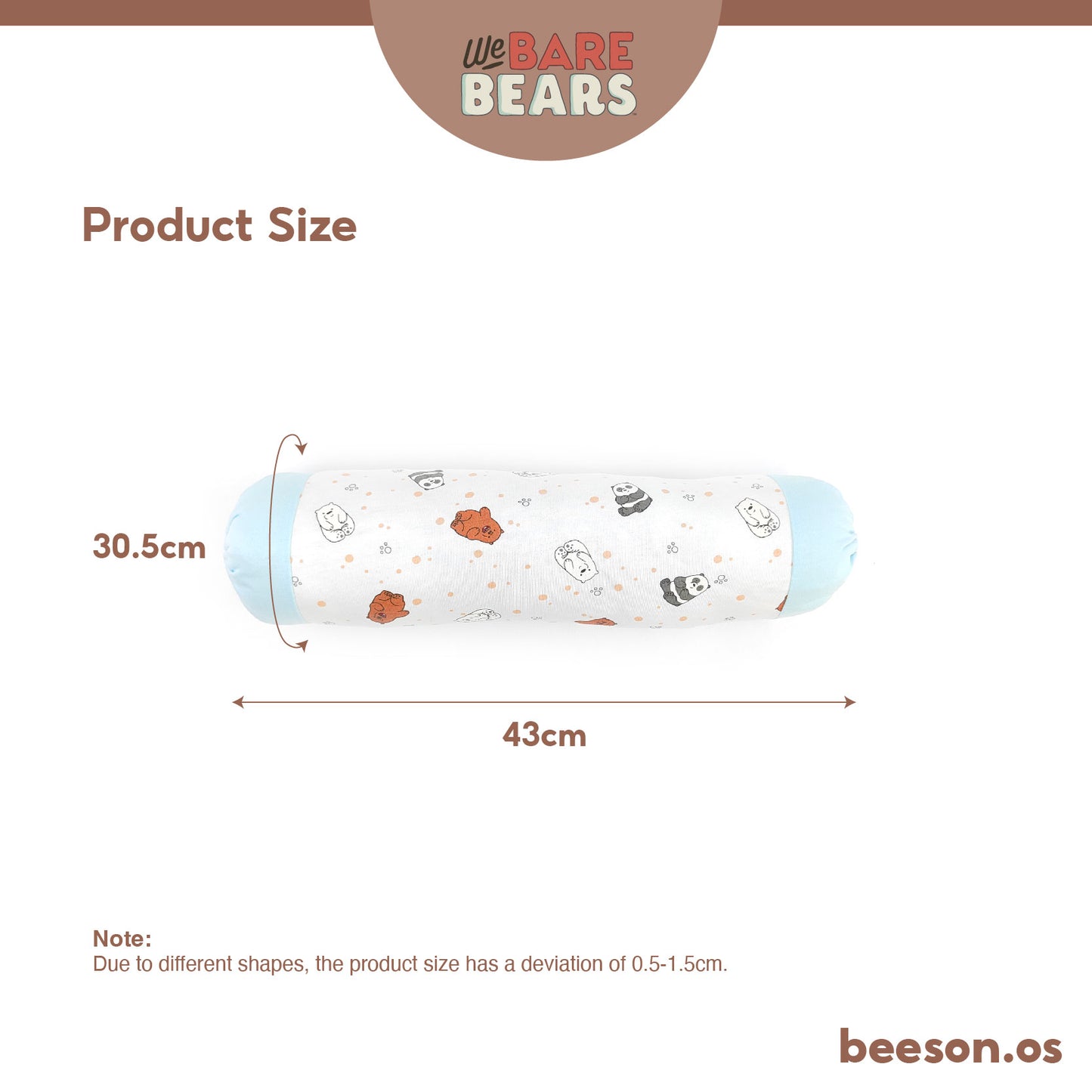 We Bare Bear 3in1 Baby Bedding Set With Pillow & Bolsters 30091 30093