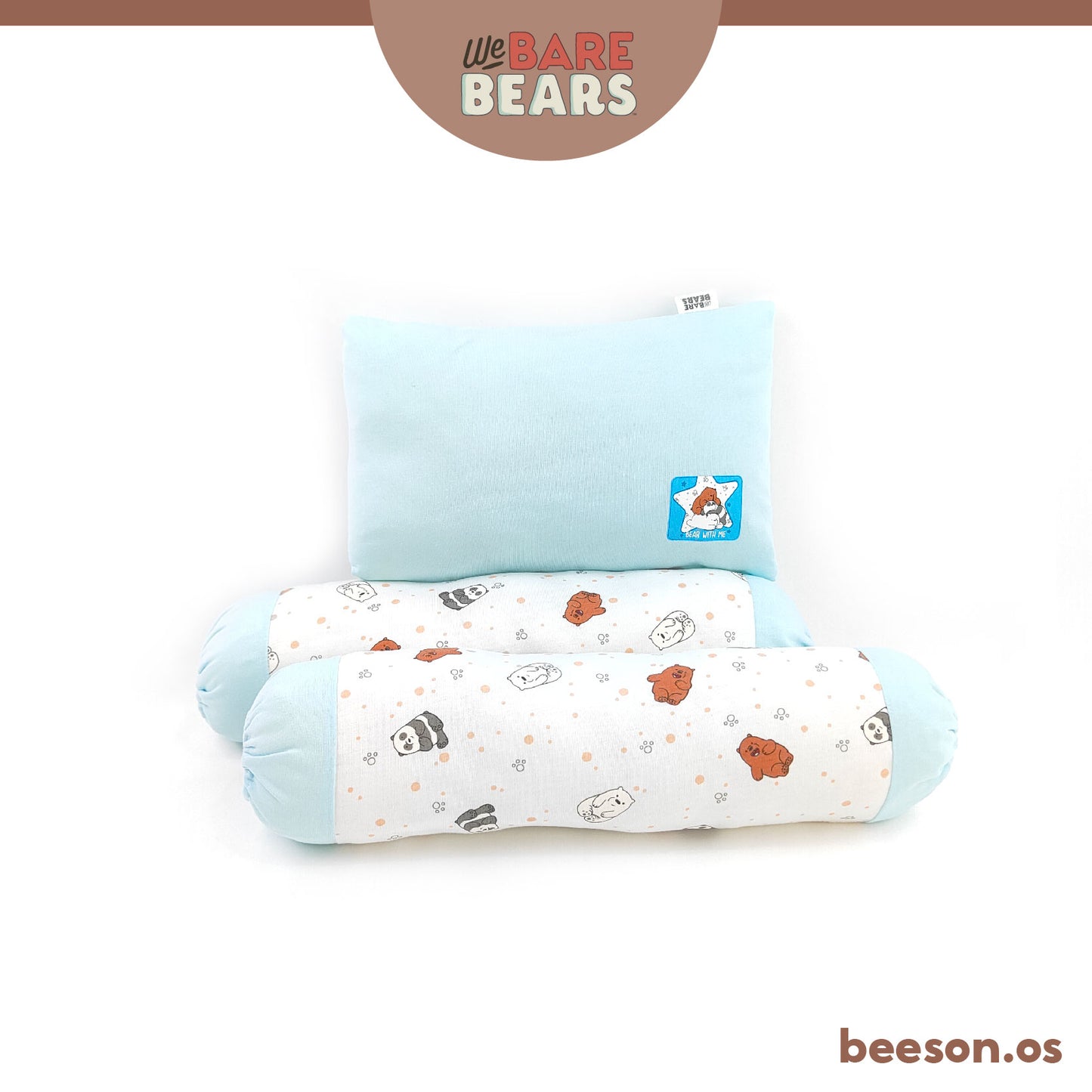We Bare Bear 3in1 Baby Bedding Set With Pillow & Bolsters 30091 30093