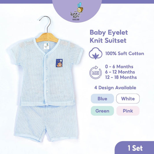 Beeson Newborn Baby Boy / Girl Eyelet Short Sleeve with Short Pants Suit Set 13006