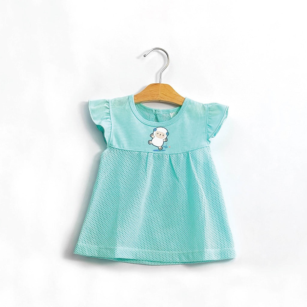 Beeson Newborn Baby Girl Mixed Eyelet Knit Dress With Panty 13194 www.beeson .my