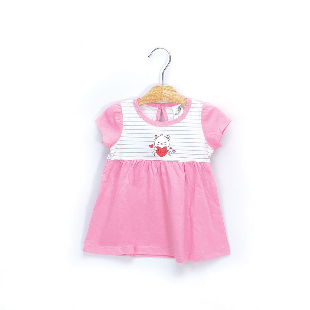 Beeson Newborn Baby Girl Short Sleeve Knit Dress With Panty 12197